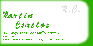 martin csatlos business card